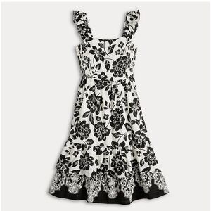 Draper James Black and White Floral Dress
